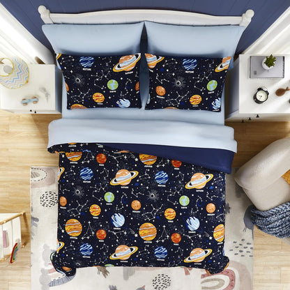 Twin Bedding Sets for Boys - 5 Pieces Space Bedding Twin Comforter Set