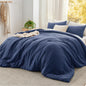 Bedsure Queen Comforter Set Prewashed Soft Bedding Set 3Pcs Cream 90"x90"