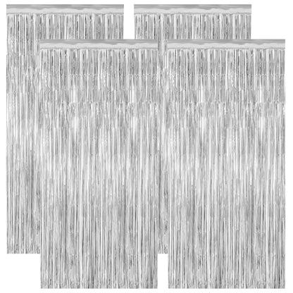 2 Pack Glitter Pink Backdrop, 3.28 FT x 7.05 FT Birthday Party Decorations, Laser Pink Fringe Curtains Foil Streamer Tinsel, Pink Curtains Photo Backdrop Happy Birthday Valentines Day Backdrop