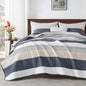 Andency Queen Quilt Bedding Set Sage Green, 3 Pieces Striped Bedspreads