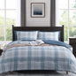 MaiRêve Plaid Queen Comforter Set Navy Blue 7 Pieces Bed in a Bag