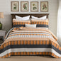 Homzard 100% Cotton Quilt Bedding Set Queen Size Striped Floral Bedspread