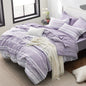 Bedsure Queen Comforter Set, Blue Striped Bedding Set, 7 Piece