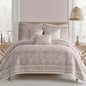 Levtex Home Adare Taupe Reversible King/Cal King Quilt Set (106x92in) and 2 Pillow Shams (36x20in) - Floral Bedding - Taupe White - Cotton King Size Quilt Bedding Set - Lightweight, Soft, Pre-Washed