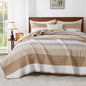Andency Queen Quilt Bedding Set Sage Green, 3 Pieces Striped Bedspreads