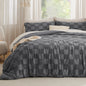 Bedsure Comforters Queen Set Boho, Vintage Plaid Bedding Set Beige 3 Pcs