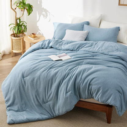 Bedsure Queen Size Comforter Sets, Beige Cationic Dyed Bedding Set 3 Pcs