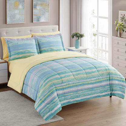 Full Size Comforter Set with Sheets - 7-Piece Bedding Collection - 1 Comforter, 1 Fitted Sheet, 1 Flat, 4 Pillowcases - Deep Pocket - Soft & Breathable Premium Quality - Ideal for All Seasons, Gray