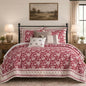 Levtex Home Adare Taupe Reversible King/Cal King Quilt Set (106x92in) and 2 Pillow Shams (36x20in) - Floral Bedding - Taupe White - Cotton King Size Quilt Bedding Set - Lightweight, Soft, Pre-Washed