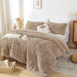 Smoofy Fluffy Queen Comforter Set, Faux Fur Pink Comforter Set 3 Pcs