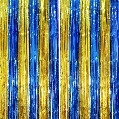 Voircoloria Laser Pink Foil Fringe Backdrop Curtains,3.3x6.6ft, 2 Pack