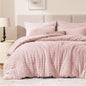 EXQ Home Fluffy Comforter Set Queen Size,3 Pieces Bed Set,Black