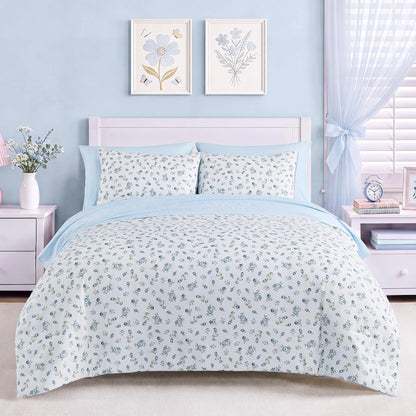 Twin XL Comforter Set for Girls Colorful Checkered Bed in a Bag 5 Pieces
