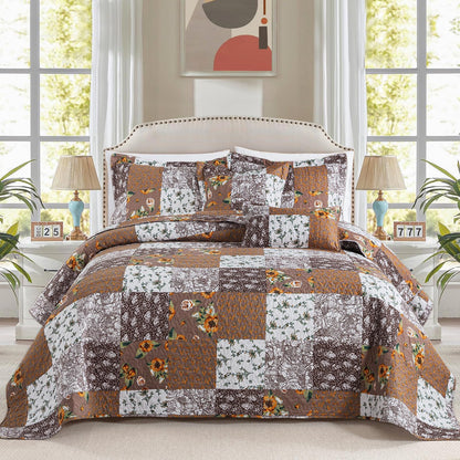 BEDIFANY Cotton King Size Quilt Sets, Lightweight King Quilt Bedding Set