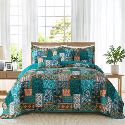 BEDIFANY Cotton King Size Quilt Sets, Lightweight King Quilt Bedding Set