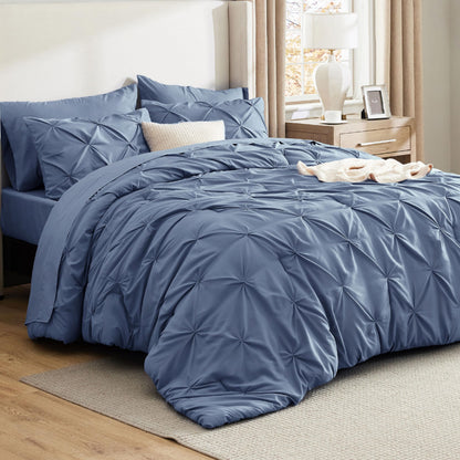 Bedsure 7-Piece Queen Bedding Comforter Set & Sheet Set, Grey Bed in a Bag