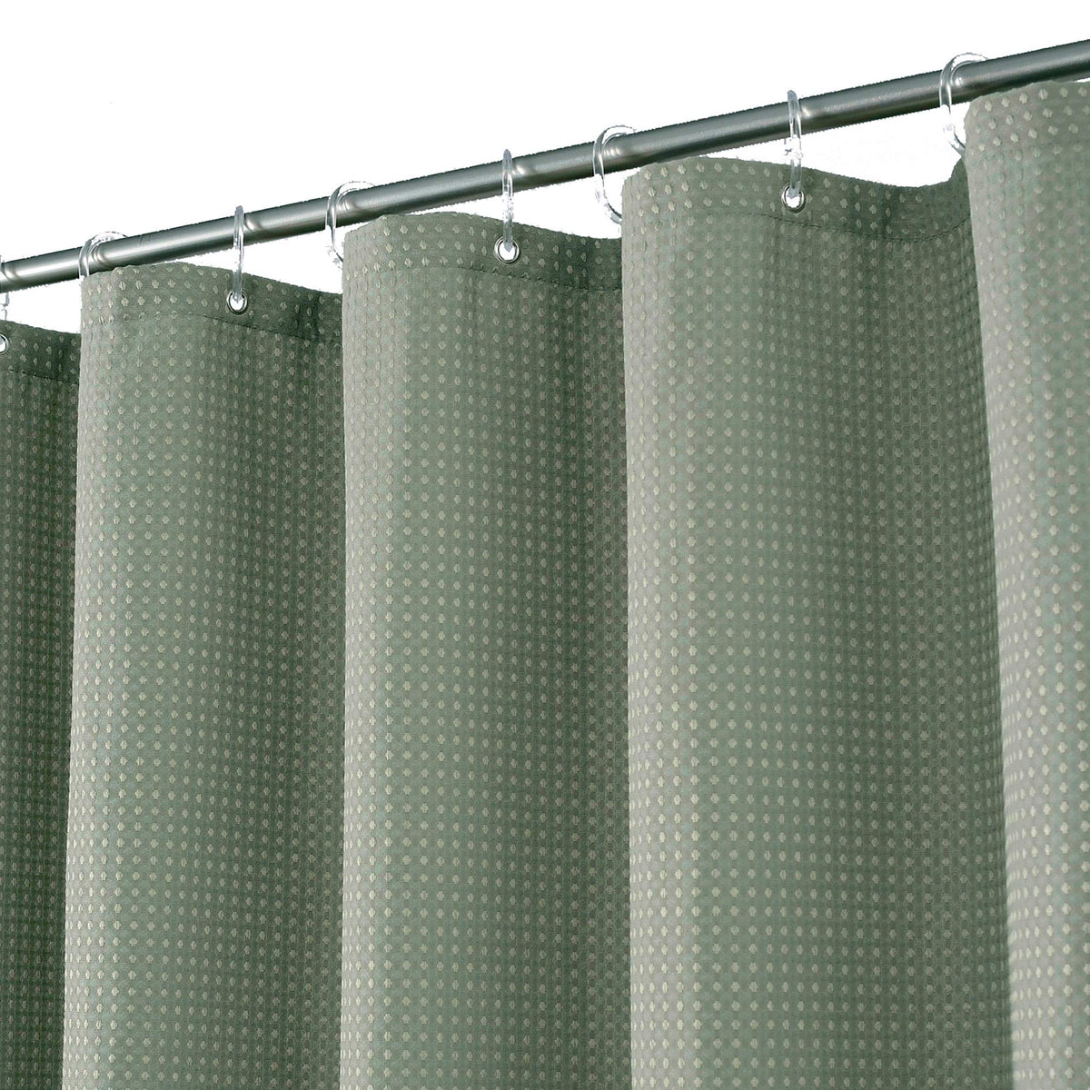 Barossa Design Waffle Weave White Shower Curtain Hotel, Standard Size