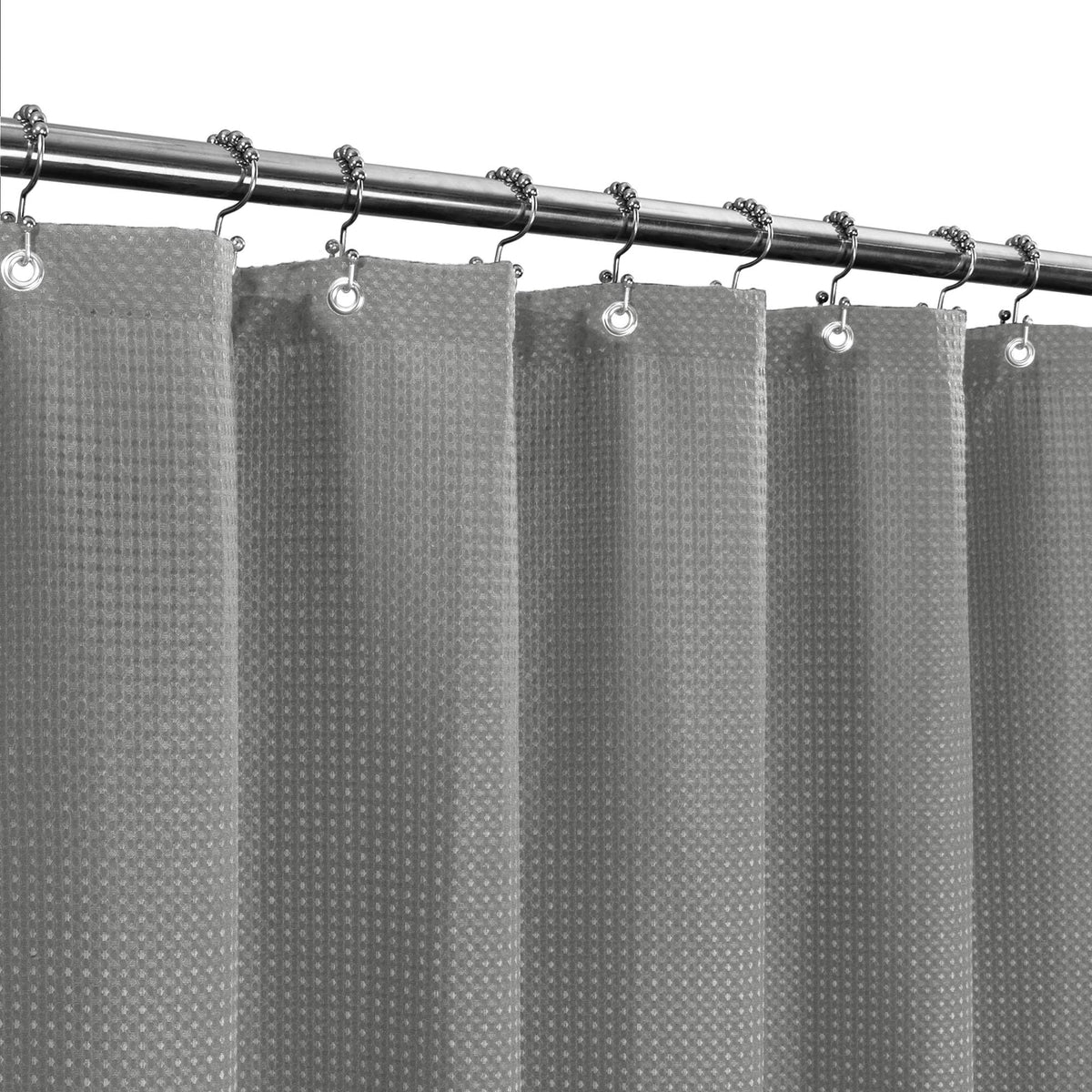 Barossa Design Waffle Weave White Shower Curtain Hotel, Standard Size
