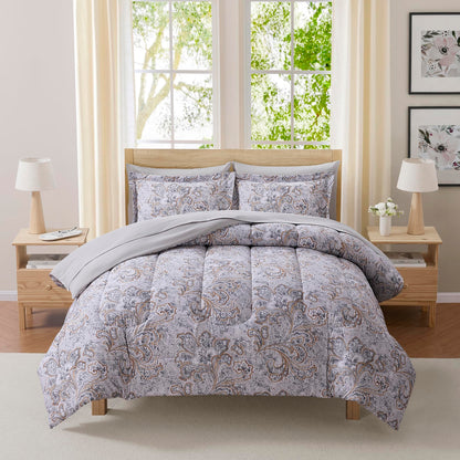 Full Size Comforter Set with Sheets - 7-Piece Bedding Collection - 1 Comforter, 1 Fitted Sheet, 1 Flat, 4 Pillowcases - Deep Pocket - Soft & Breathable Premium Quality - Ideal for All Seasons, Gray