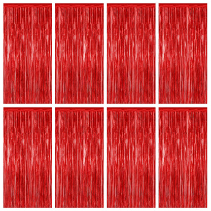 2 Pack Glitter Pink Backdrop, 3.28 FT x 7.05 FT Birthday Party Decorations, Laser Pink Fringe Curtains Foil Streamer Tinsel, Pink Curtains Photo Backdrop Happy Birthday Valentines Day Backdrop