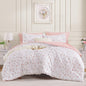 Andency Floral Full Comforter Set, 7 Pieces Cute Blue Coquette Bedding