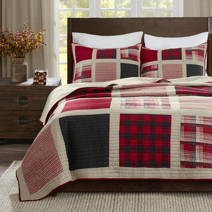 Woolrich Quilt Set Queen, Southwestern Aztec Bedding, Reversible Lightweight Bedspread, Oversized Rustic Cabin Quilt Set, Western Farmhouse Bedding with Matching Shams, Black