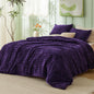 Bedsure Large Queen Fluffy Comforter Set, Cozy Fleece Cream White Bedding