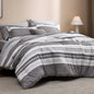 Bedsure Queen Comforter Set, Blue Striped Bedding Set, 7 Piece