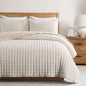 WDCOZY Cloud Soft Quilt Set, King Size, Light Beige, 3 Pieces 104x90 inches