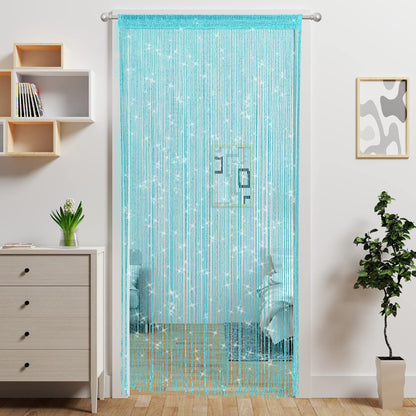 Door String Curtain Doorway Beads Curtains,Hanging Room Divider Beaded Decor Hippie Glitter Fringe Panel Closet Window Doors Sequin Sheer Boho Doors Tassel (Silver)
