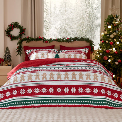 Bedsure Fall Quilts King Size, Reversible Botanical Floral Comforter, Beige