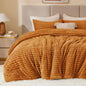 BEDELITE Fleece Full Comforter Set, Fluffy Bed Set, Cream White