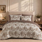 BLOOMHAVEN Queen Comforter Set-7 Pieces Blue Floral Bed in a Bag Queen