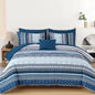 Cottolester Boho Comforter Set Queen Size 8 Piece Bed in a Bag Bohemian Striped Bedding Quilt Set Aqua Paisley Floral Comforter and Sheet Set,Soft Microfiber Complete Bedding Sets for All Season