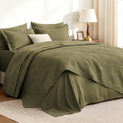 Love's cabin Quilts for Queen Bed Blue Bedspreads - Soft Bed Summer Lightweight Bedspread Comforter - Modern Style Coin Pattern Coverlet for All Season - 3 Pieces (1 Quilt, 2 Pillow Shams)