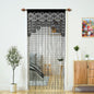 Macrame Lace Door String Curtain for Doorway, Black, 35"W x 79"L, 1 Panel