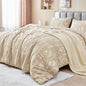 MUXHOMO Duvet Cover King Size, 3-Piece Floral Grey-Blue Bedding Set