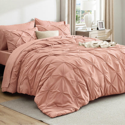 Bedsure 7-Piece King Size Comforter Set & Sheets, Grey King Bedding