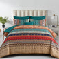 Cottolester Boho Comforter Set Queen Size 8 Piece Bed in a Bag Bohemian Striped Bedding Quilt Set Aqua Paisley Floral Comforter and Sheet Set,Soft Microfiber Complete Bedding Sets for All Season