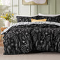 Bedsure Floral Comforter Set Cute Bedding Set Queen Reversible Sage Green
