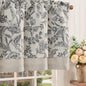 jinchan Linen Valance Curtain Farmhouse 16 Inch 1 Panel Blue on Beige