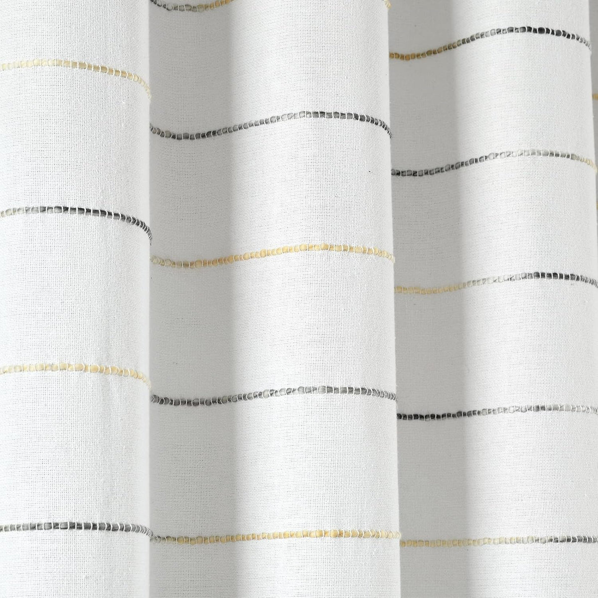 Lush Decor Ombre Stripe Yarn Dyed Cotton Shower Curtain, 72" W x 72" L, Navy & Multi - Fabric Shower Curtains - Striped Bathroom Curtain - Farmhouse & Coastal Decor
