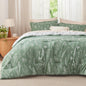 Bedsure Floral Comforter Set Cute Bedding Set Queen Reversible Sage Green