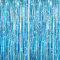 GCB 2Pack Black Metallic Tinsel Foil Fringe Curtain, Black Curtain Backdrop
