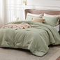 Bedsure Queen Size Comforter Sets, Beige Cationic Dyed Bedding Set 3 Pcs