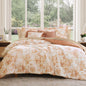 BLOOMHAVEN Queen Comforter Set-7 Pieces Blue Floral Bed in a Bag Queen
