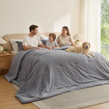 Bedsure Queen Size Comforter Sets, Beige Cationic Dyed Bedding Set 3 Pcs