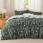 Bedsure Floral Comforter Set Cute Bedding Set Queen Reversible Sage Green