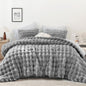 YIKUSH Queen Faux Fur Soft Comforter Set, Fluffy Linen Rabbit Fur Comforter