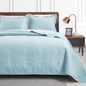 Love's cabin Quilts for Queen Bed Blue Bedspreads - Soft Bed Summer Lightweight Bedspread Comforter - Modern Style Coin Pattern Coverlet for All Season - 3 Pieces (1 Quilt, 2 Pillow Shams)